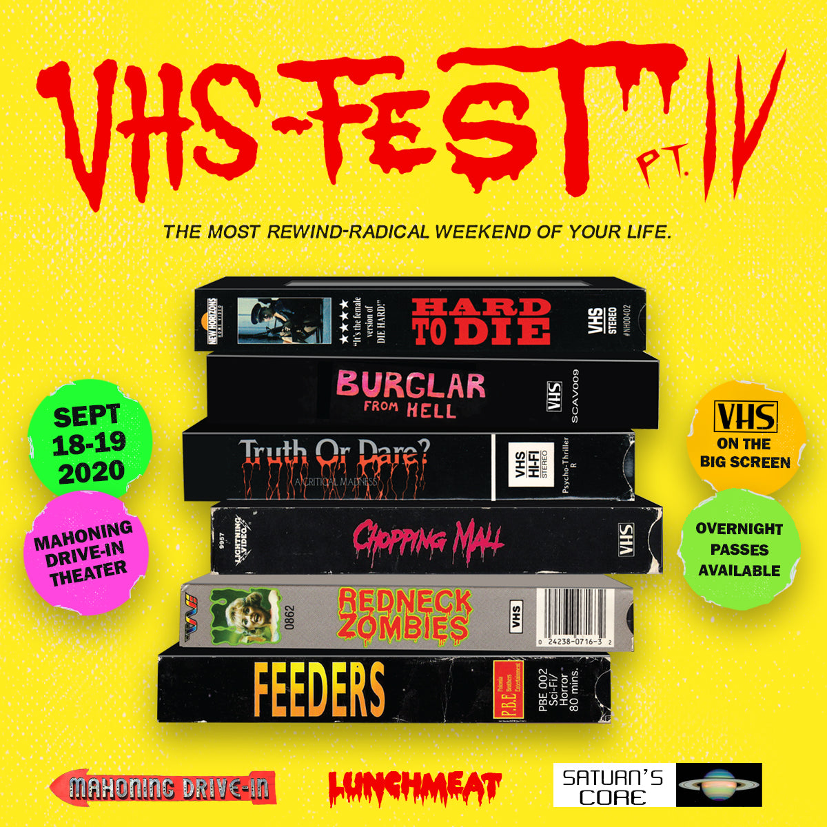 DriveIn VHS Fest IV Comes to Mahoning DriveIn Theater Sept 1819th 2