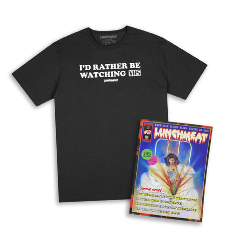 LUNCHMEAT #12 / I'D RATHER BE WATCHING VHS TEE BUNDLE