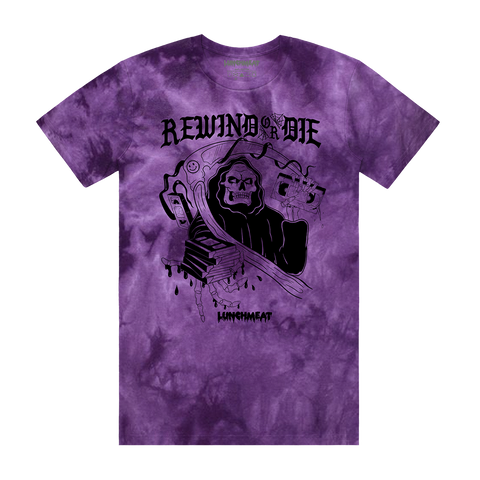 REWIND OR DIE REAPER - Purple Tie Dye Tee