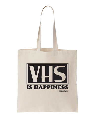 VHS Is Happiness Tote Bag - Natural