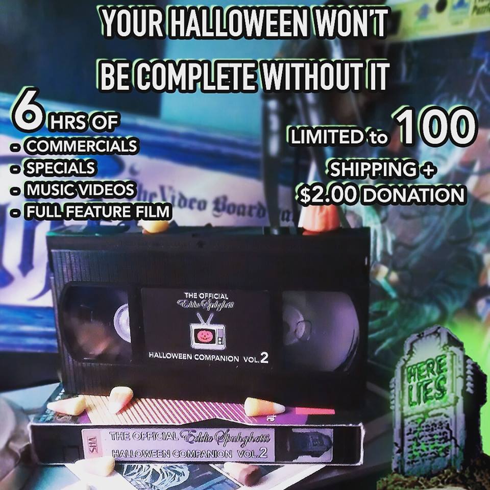 Halloween Starts Early with THE EDDIE SPUHGHETTI HALLOWEEN COMPANION VOL.2 VHS MIXTAPE! Read on for all the Details on How to Grab Your Slab! Limited to 100 Copies!