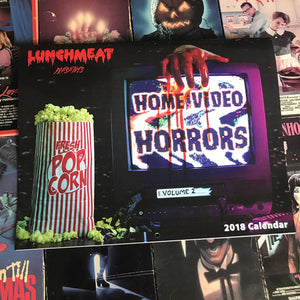 HOME VIDEO HORRORS VOL 2 12-Month 2018 Calendar from LUNCHMEAT and Photographer Jacky Lawrence is NOW AVAILABLE! Limited to 100 Copies!