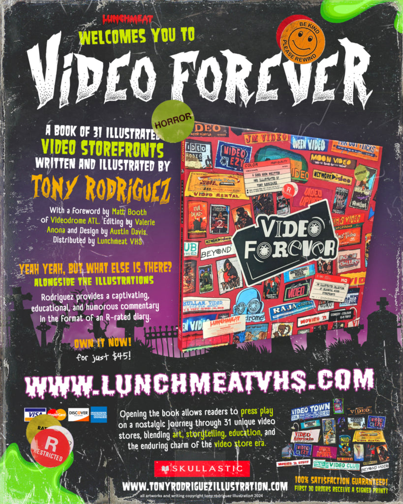 LUNCHMEAT to Publish VIDEO FOREVER - An Art Book Tribute to Video Store Fronts Written and Illustrated by Tony Rodriguez