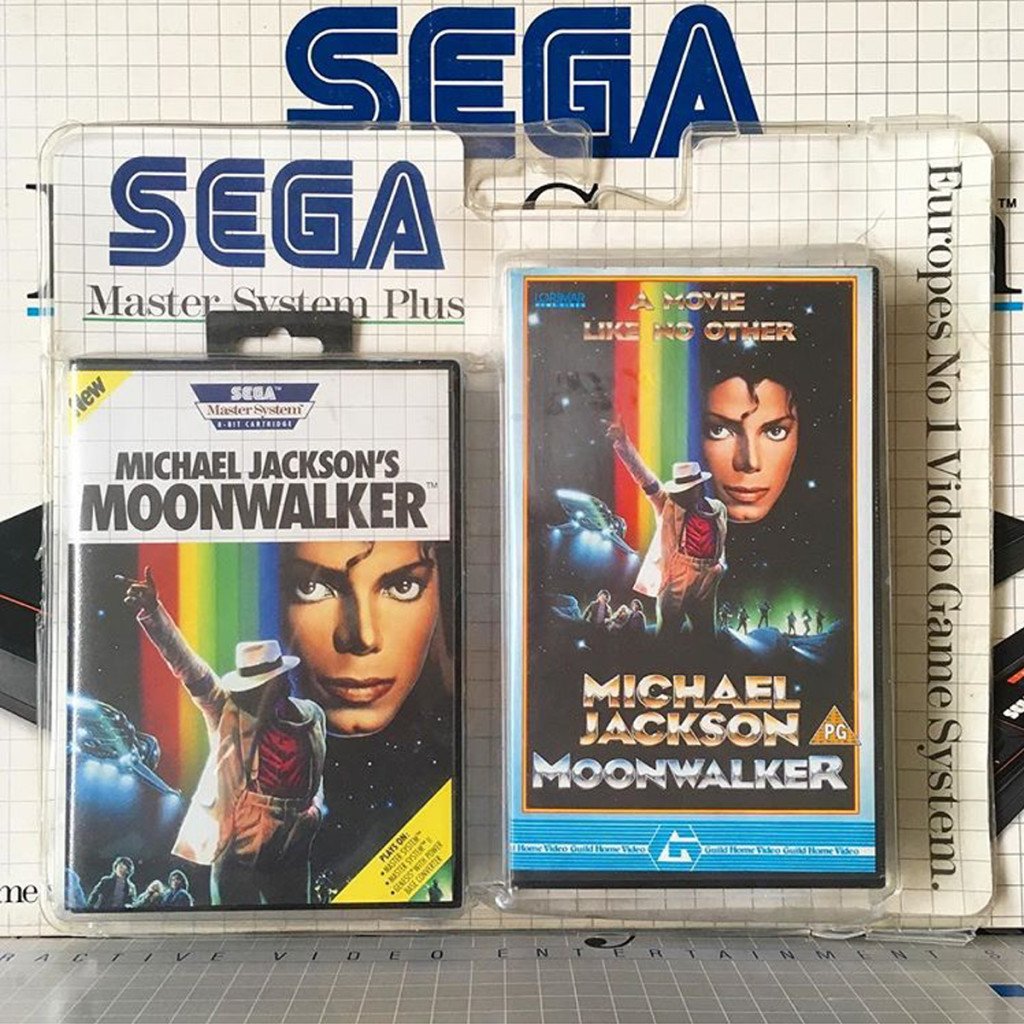 Dope Rewind-Inclined Rarity: The MOONWALKER VHS / Game Cartridge Gift Set for your VCR and Sega Master System!