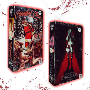 THE SLEAZE BOX and VULTRA VIDEO Bring CHAOS A. D. and CANNIBAL CLAUS to Fresh VHS!