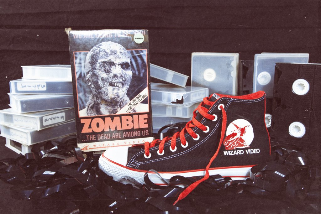 Artist Joe La Scola Creates Custom-Painted Chuck Taylors Celebrating Wizard Video, Vestron Video and More! Click for Info on How to Score Yourself a Pair, Videovores!