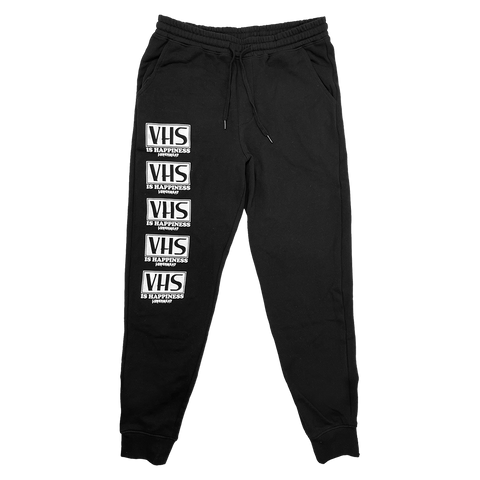 VHS is Happiness - Black Jogger Sweatpants